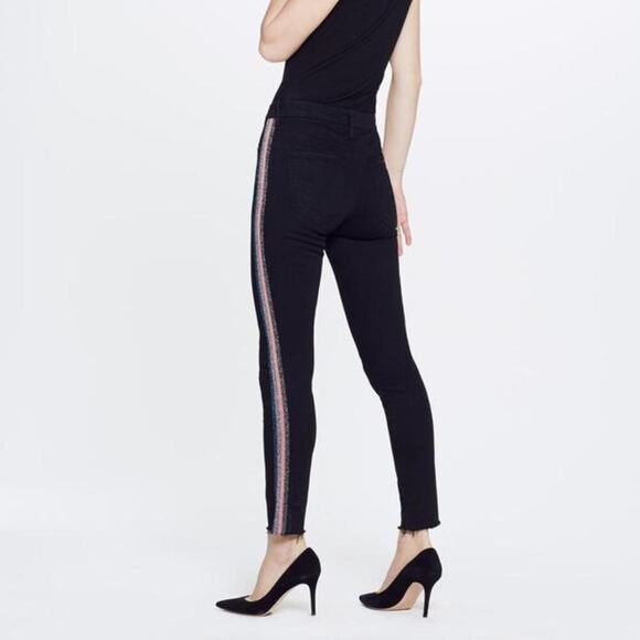 Mother High Waisted Looker Ankle Fray Guilty Glitter Racer 26 - Picture 4 of 16